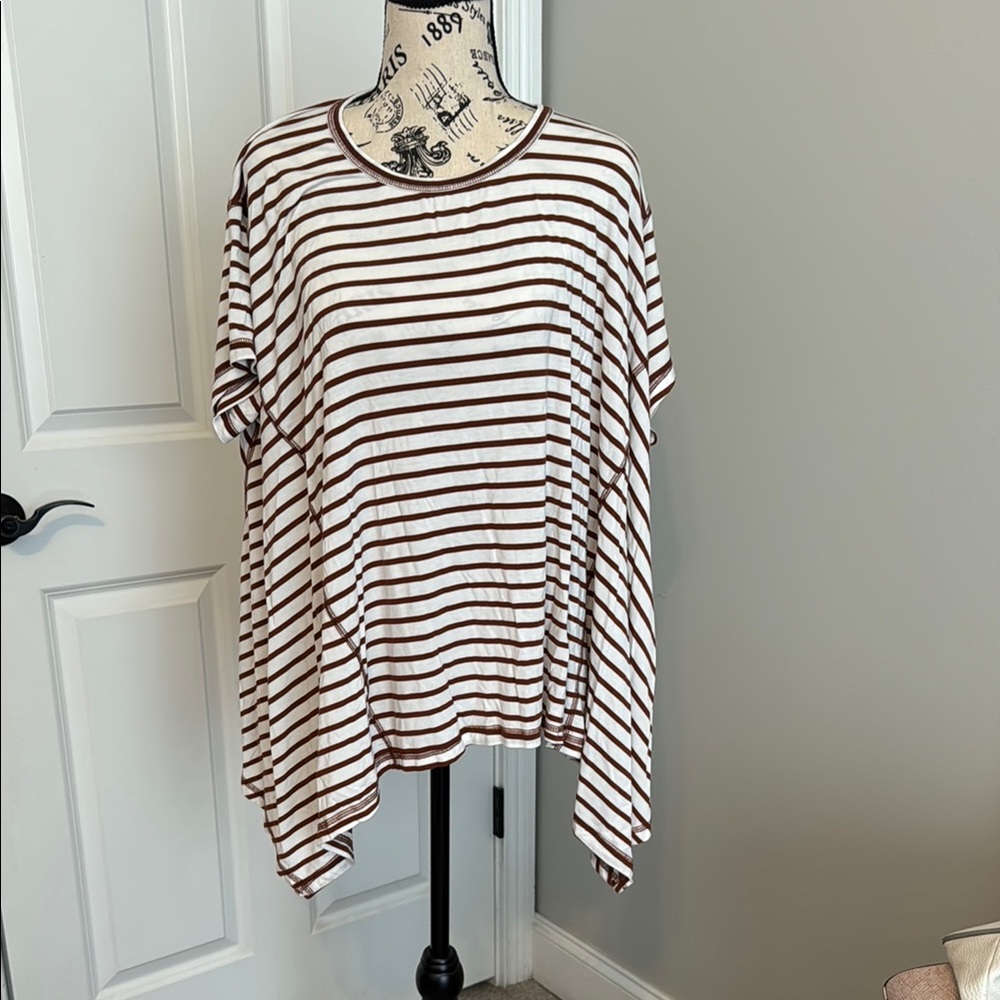 Entro Chocolate and White Striped Tee